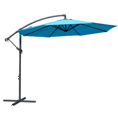 Grand parasol suspendu en porte-à-faux 10 'de style marché pour table de balcon d'extérieur