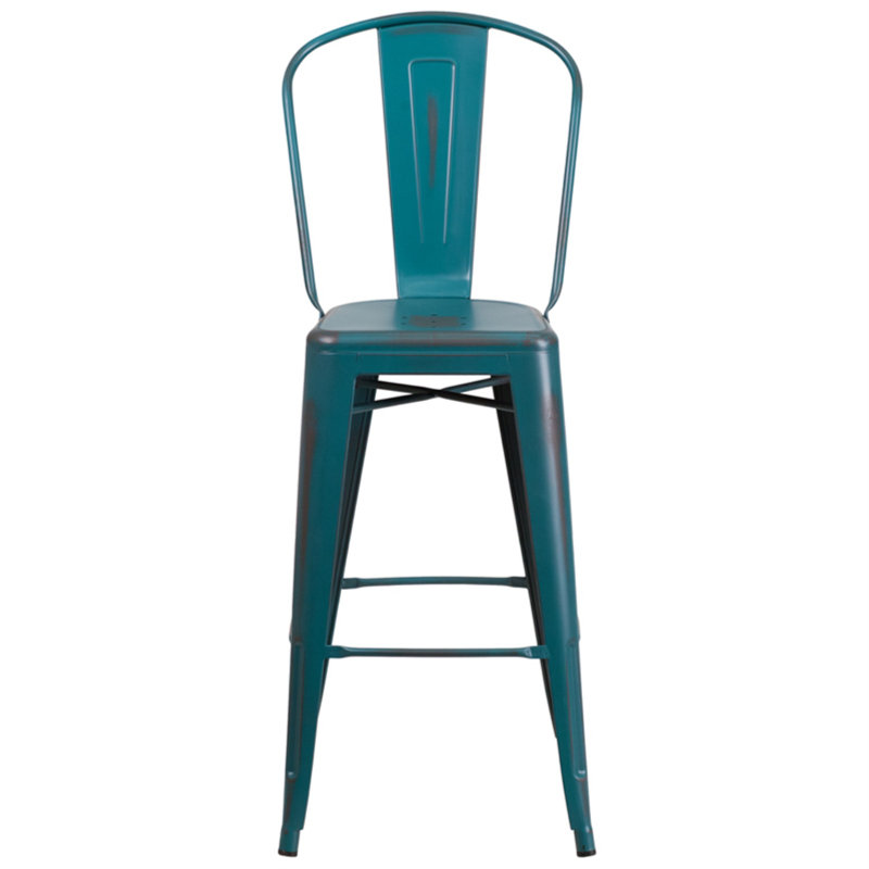 Tabouret de bar Iddings, Bleu Kelly vieilli-bleu sarcelle, 1, Tabouret de bar (siège d'une hauteur de 30 po)