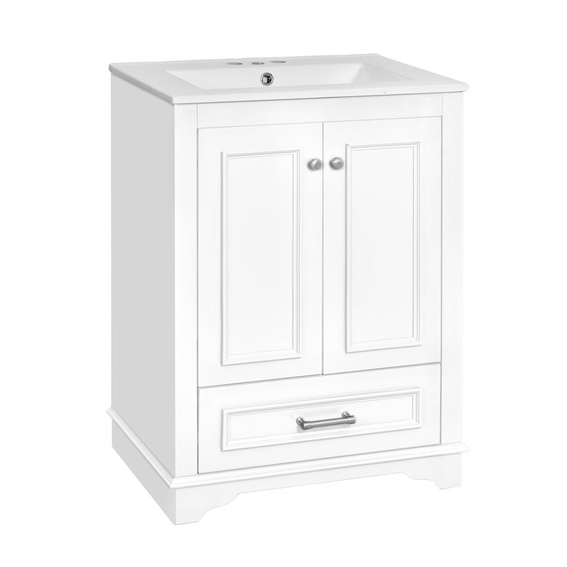Ensemble de meuble-lavabo simple 24 po 24 po, Blanc