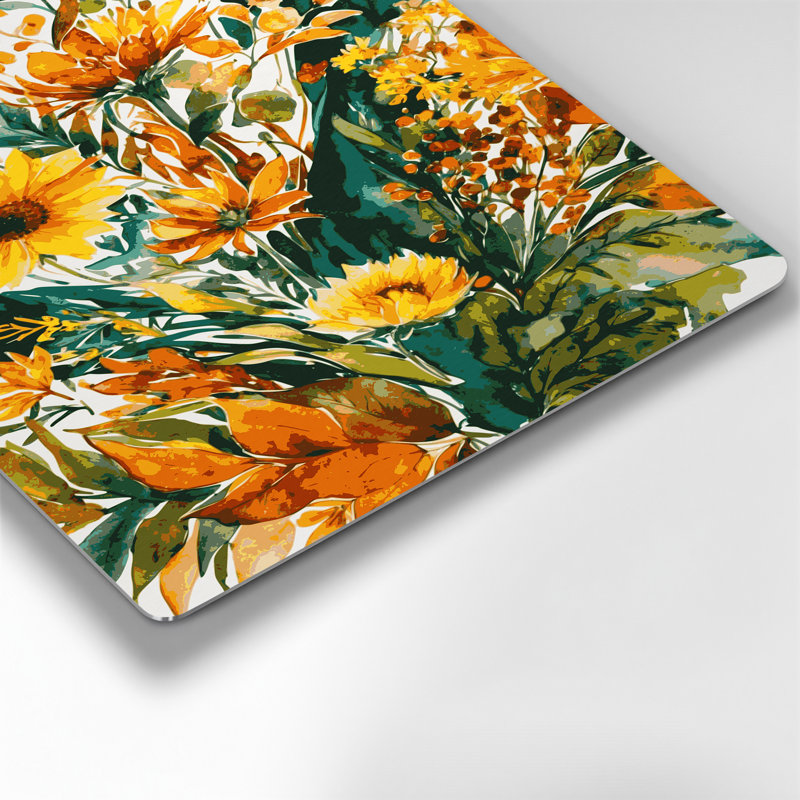 Aquarelle florale 41, art mural en métal vert, H 24 po x l 20 po
