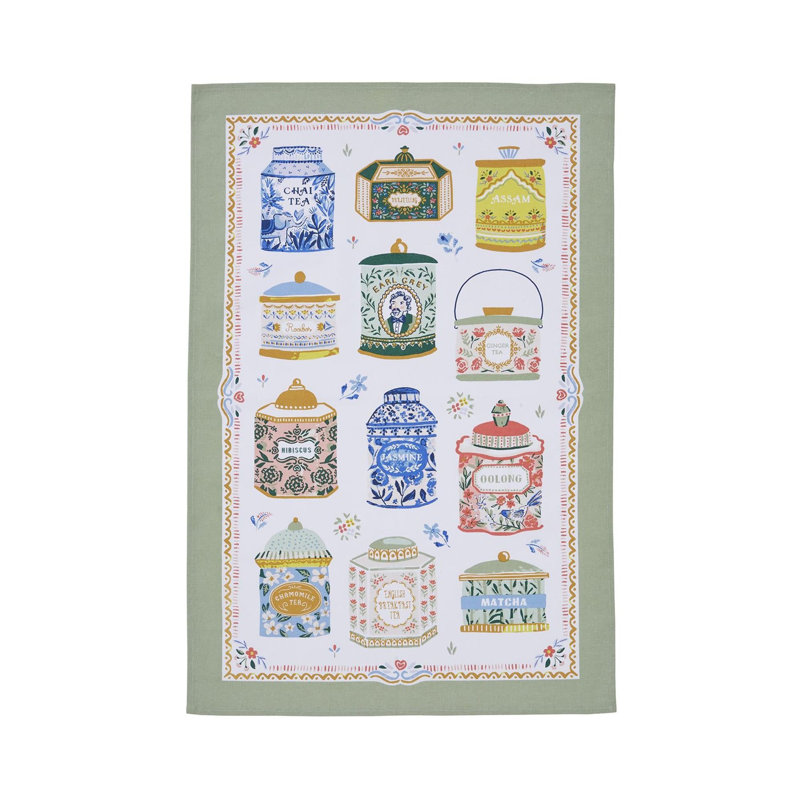 Tea Tins Tea Towel Kitchen Towel