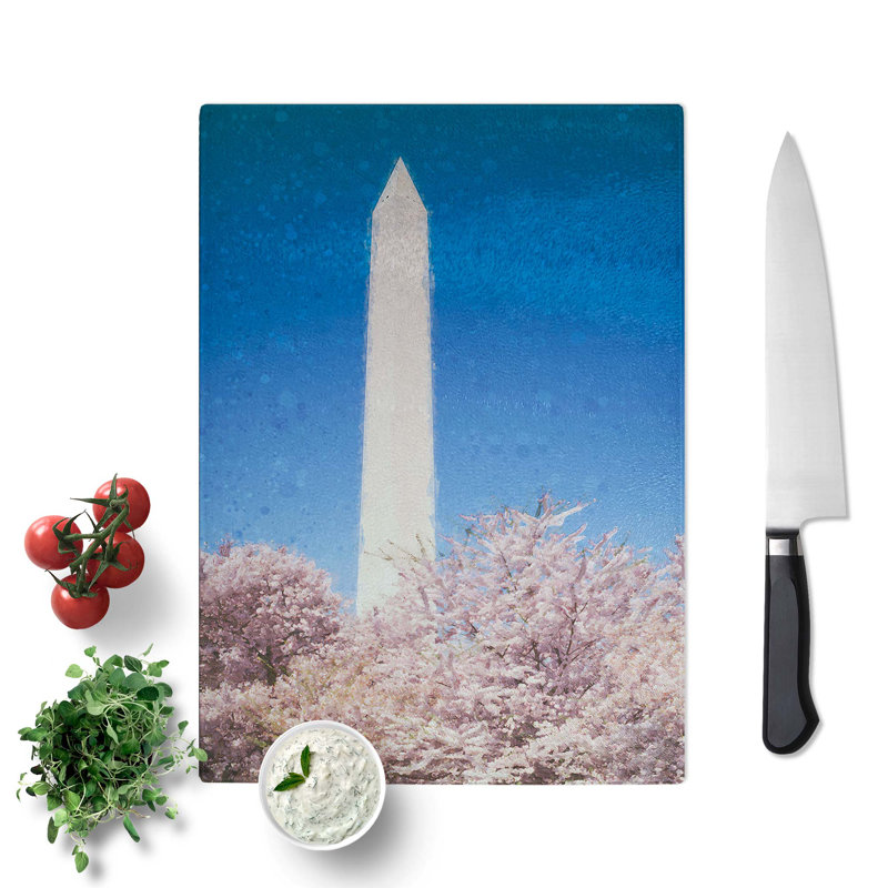 Tempered Glass the Washington Monument Chopping Board, 20cm W x 28.5cm L