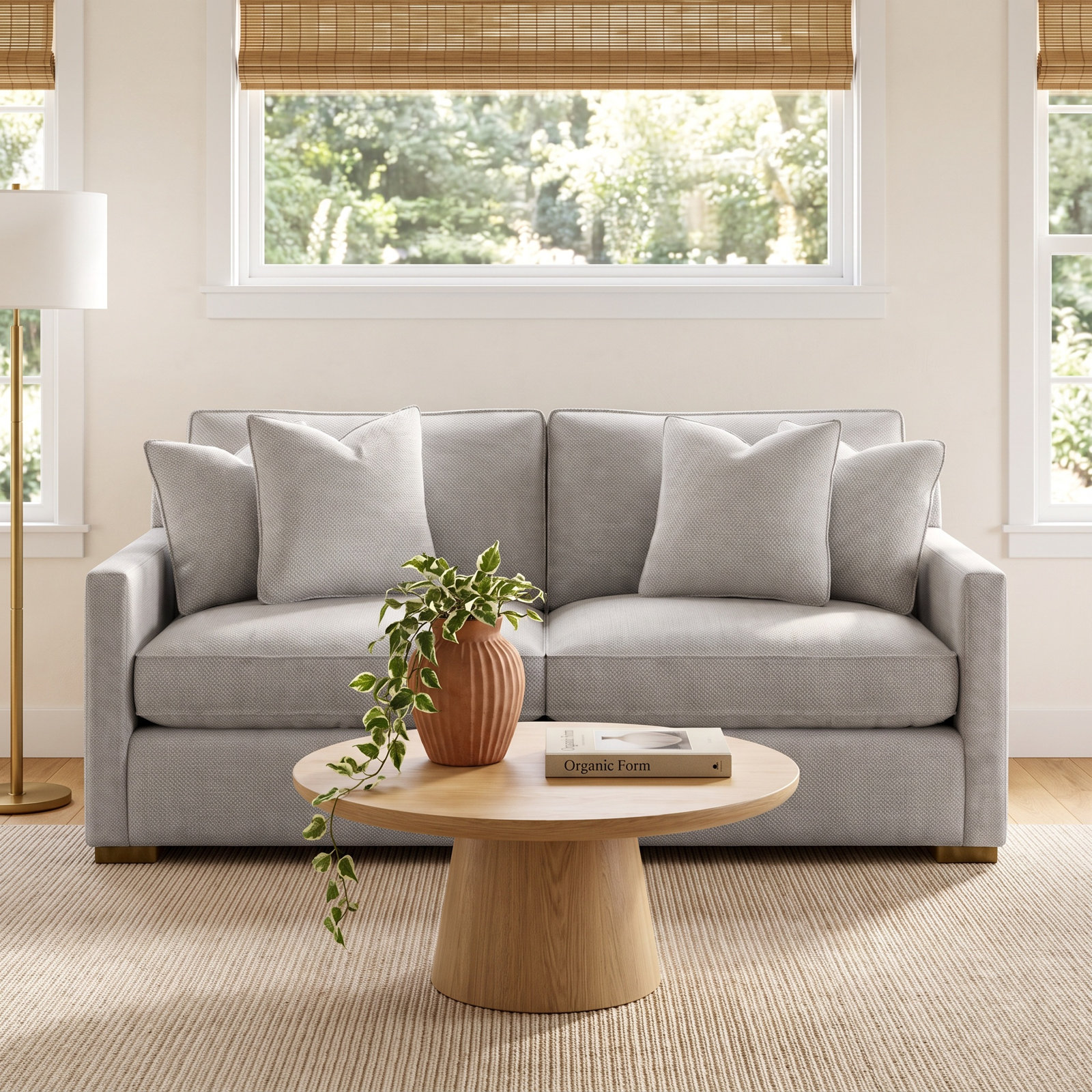 Bel-Air 79'' Upholstered Sofa, White Textured Performance; 0865-91, Havana