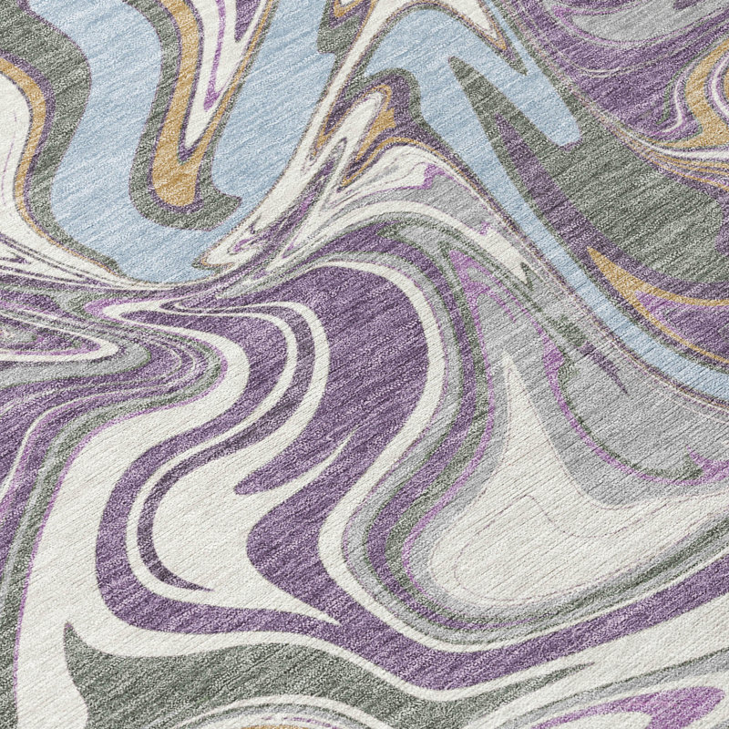Machine Washable Indoor/Outdoor Jourdan ACN2395 Abstract Rug, Rectangle 10' x 14'