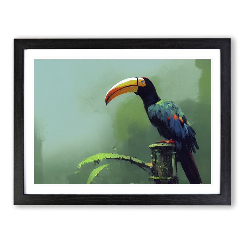Toucan Bird Vol.2 - Single Picture Frame Print, 46cm H x 64cm W x 2cm D, Black Framed