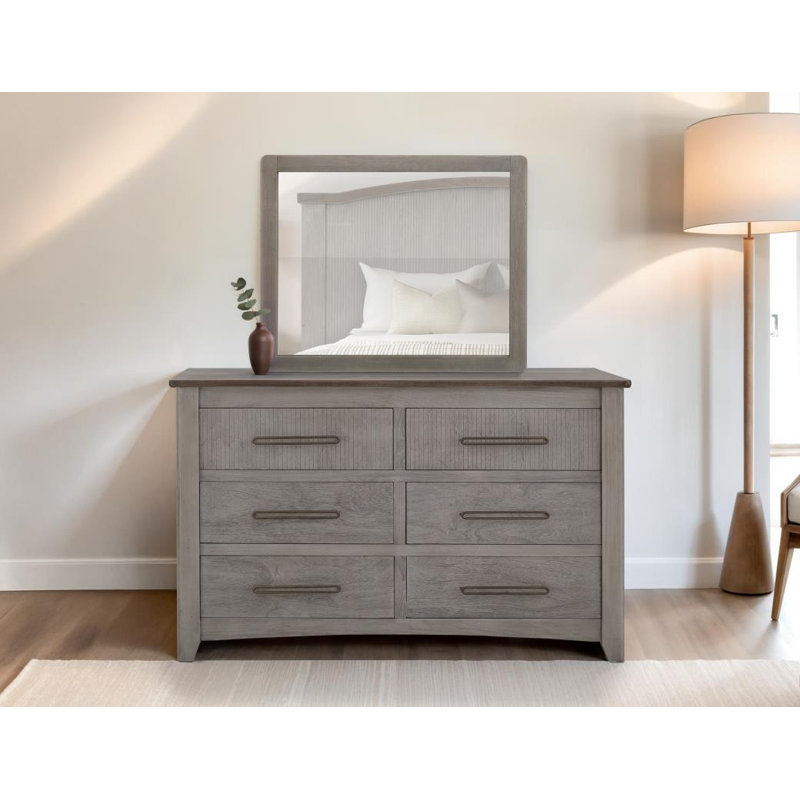 Commode Ridge à 6 tiroirs avec miroir