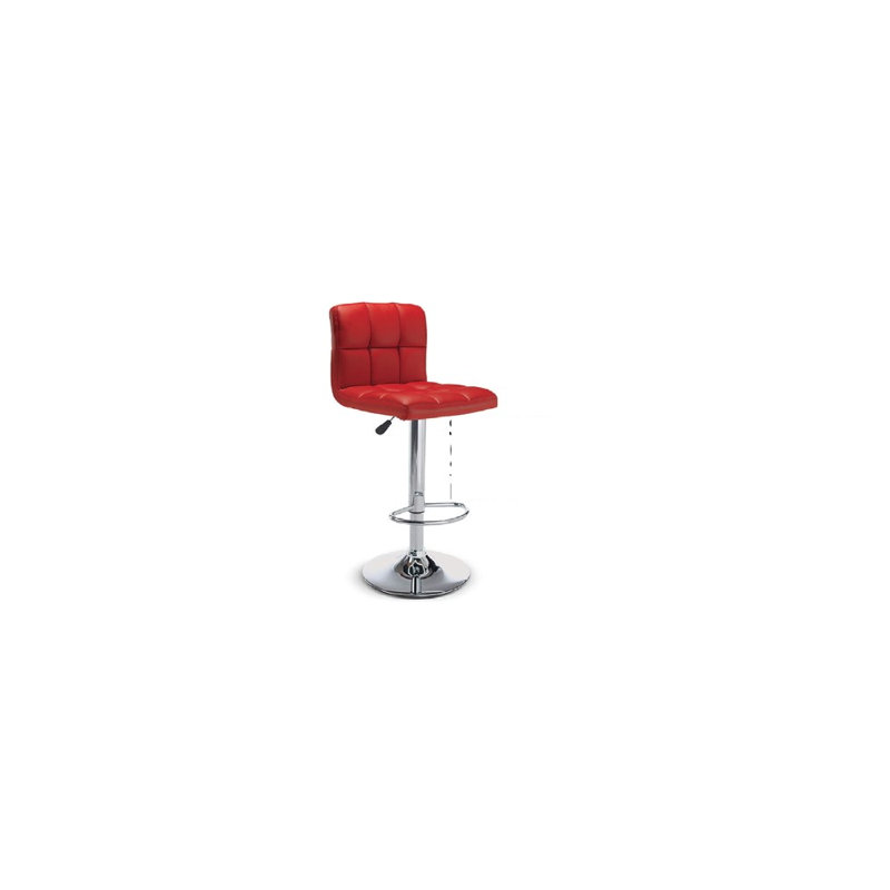 Tabouret de bar rotatif à hauteur ajustable Wendelgard, Rouge