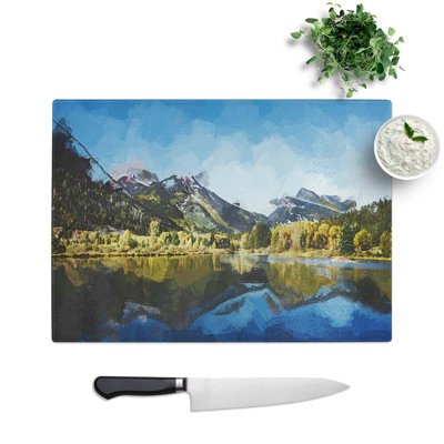 Tempered Glass Alpine Lake in Colorado Chopping Board