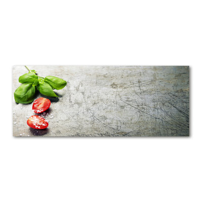Tomatoes And Basil - Wrapped Canvas Print