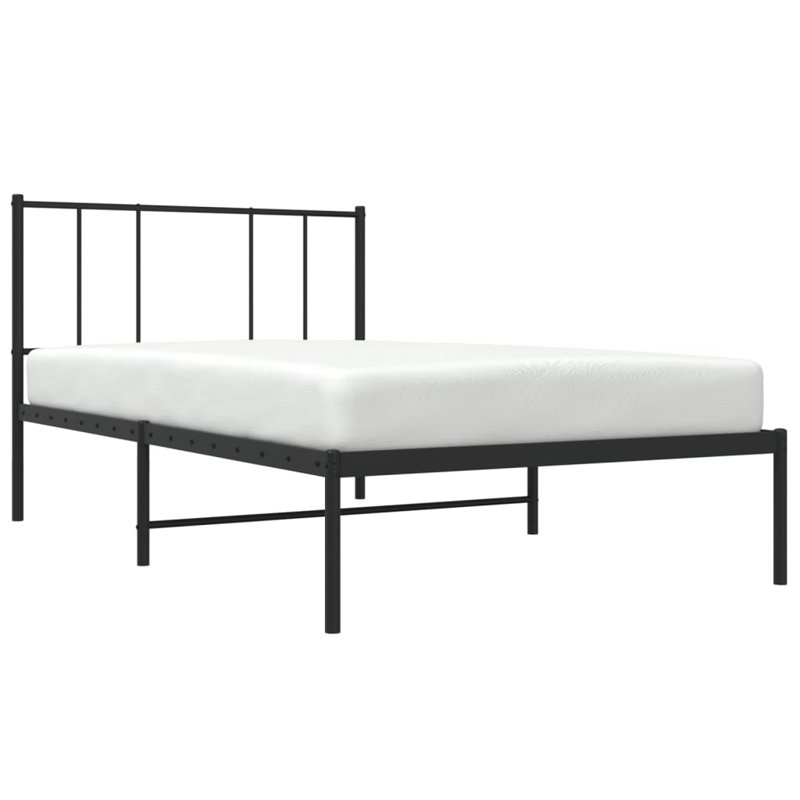 Lokesh Metal Bed, Small Single (2'6), Black