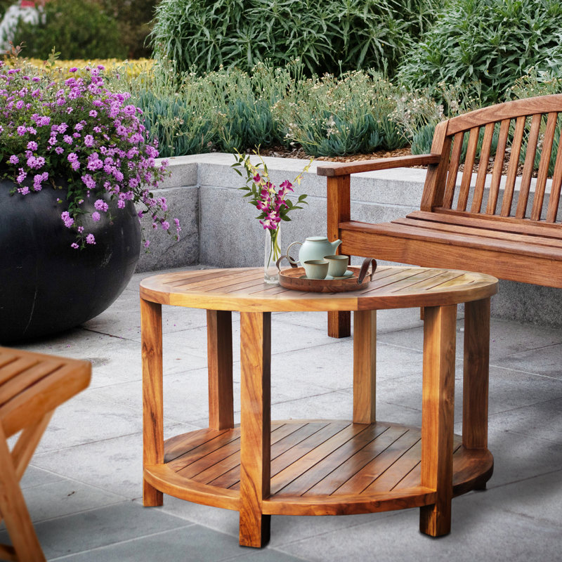 Hammond Round Teak Outdoor Coffee Table , 31'' in. W 31'' in. D