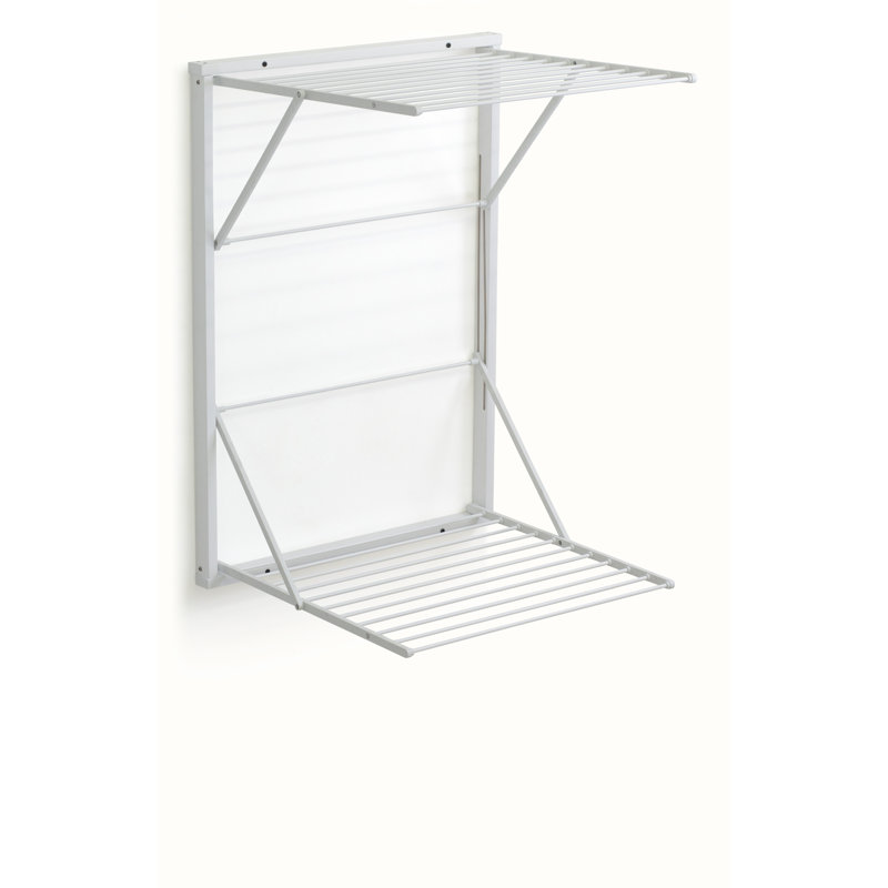 WALL CLOTHESLINE Wood Foldable Wall-Mounted Drying Rack, White