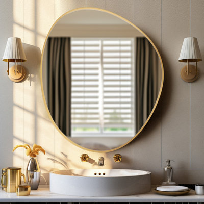 Miroir mural asymétrique pour salle de bain