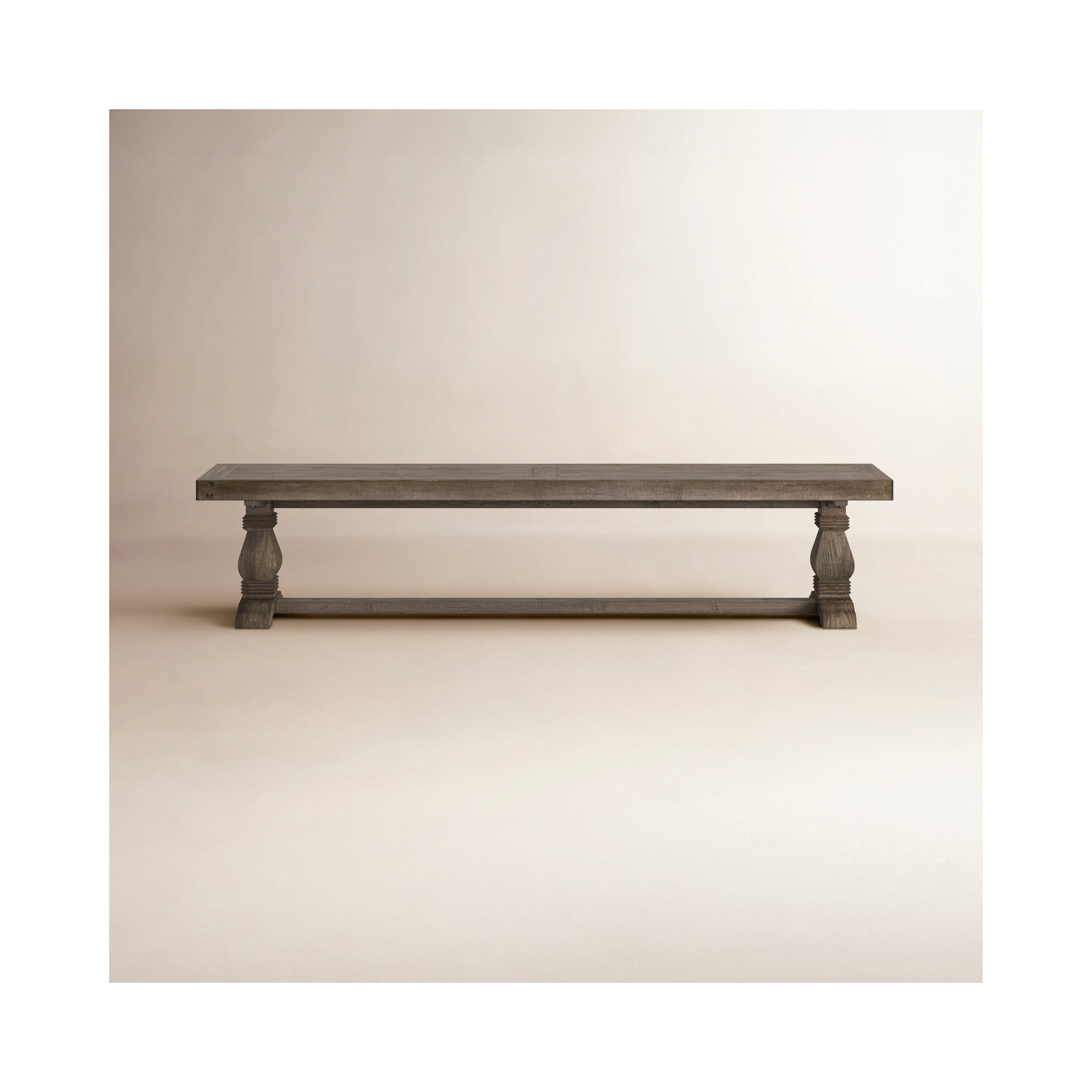 Kinston Solid Wood Bench, 18" H x 83" W x 16"D, Distressed Brown