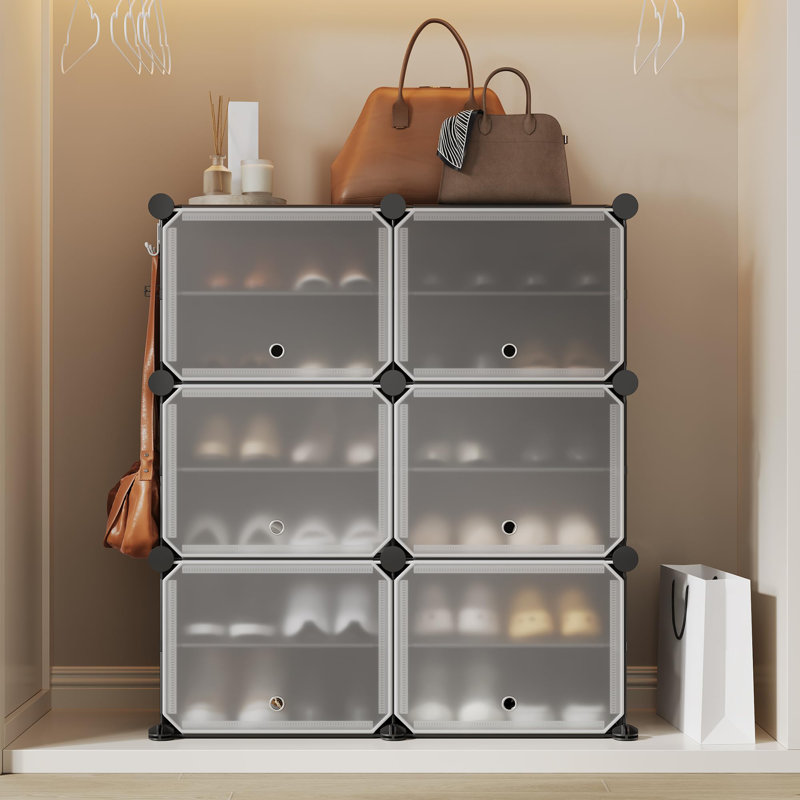 24 Pair Shoe Storage Cabinet, Black