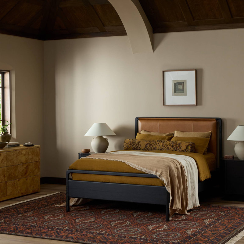 Lit Rosedale - chêne ébène - grand, Grand, Chaps Sand/ébène en chêne plaqué