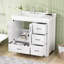 Meuble-lavabo blanc 36 po avec lavabo simple - pratique et tendance 2 portes et 4 tiroirs pour espace de rangement moderne A