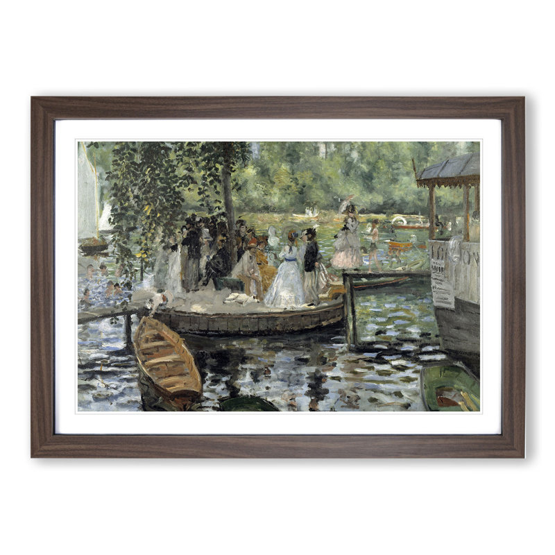 La Grenouillere by Pierre-Auguste Renoir - Framed Print, Walnut Framed, 27cm H x 36cm W x 2cm D