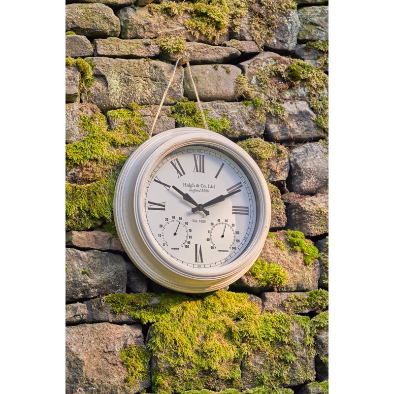Metal Wall Clock, Gold/Cream