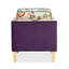 Chaise d'appoint 28 po Patchwork, velours bleu sarcelle et mauve à motif floral multicolore