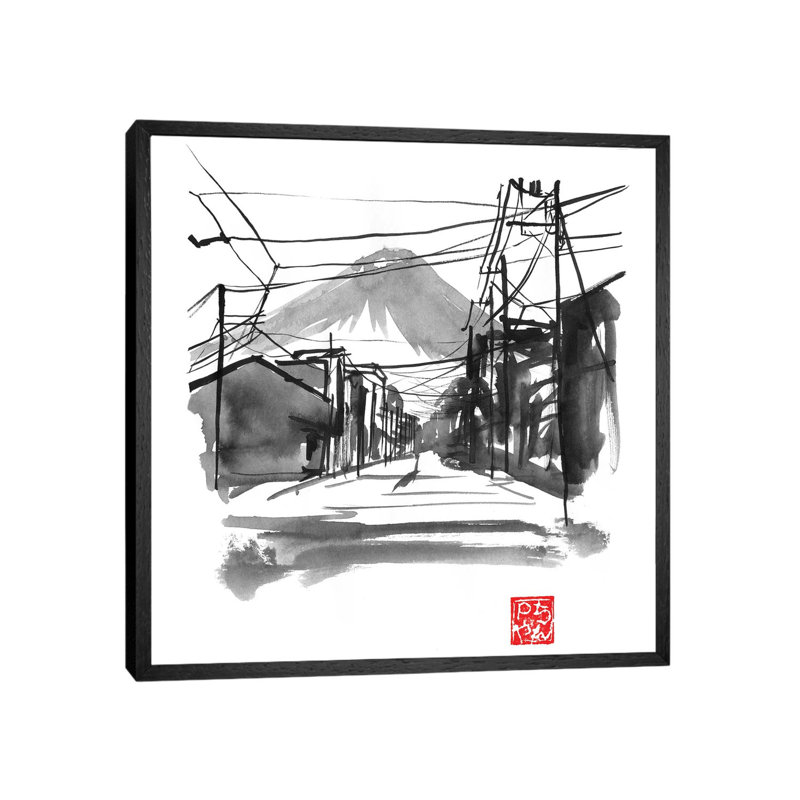 Fujiyoshida I by Péchane - Painting on Canvas, 66.04 cm H x 66.04 cm W, Black Framed