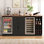 Grande armoire à café de 78,74 po avec espace réfrigérateur, mini armoire réfrigérateur avec rangement, armoire à boissons alcoolisées avec support à vin, prises de courant pour le salon et la cuisine, noir 614589E4B2CD469B81683F76FBD98708