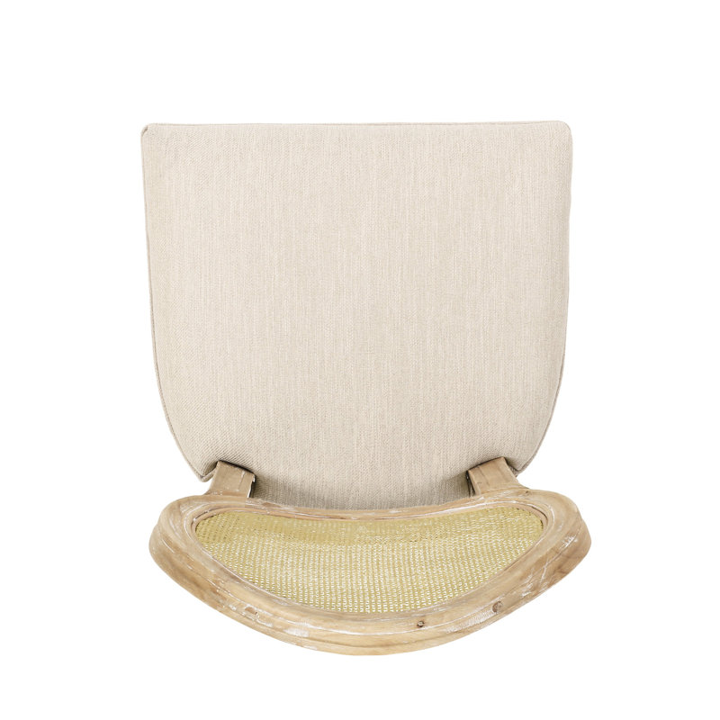 Tabourets de bar confortables (la paire) - pour une expérience culinaire relaxante. Dossier tissé, revêtement doux, pieds robustes. Beige et naturel. 20,06 po x 21,6 po 49,76 po, pieds et dossier complexes et élégants. Siège en tissu. Cuisine