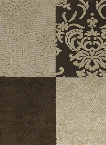 Tapis intérieur / extérieur géométrique tissé à la machine Dom, brun, brun clair et crème, 3 pi 11 po x 5 pi 7 po