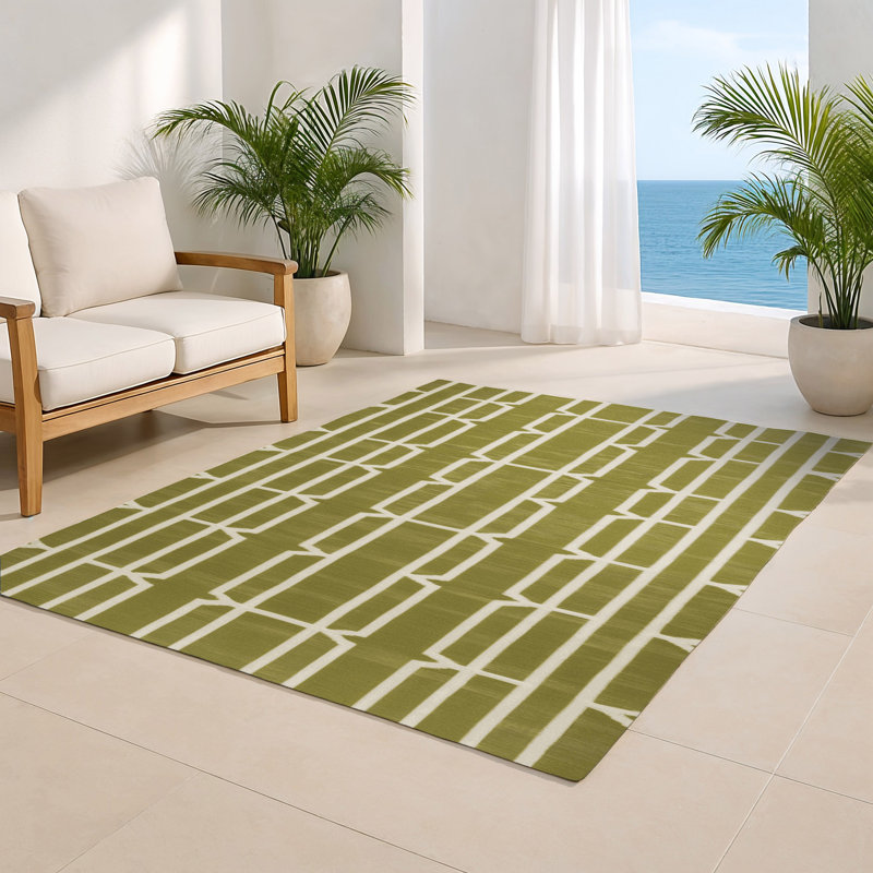 Trellis Brown Indoor and Outdoor Area Rug, Rectangle 2' x 3'