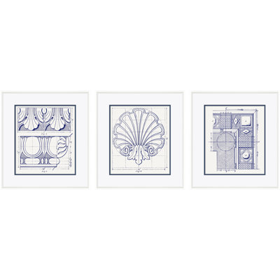 White Figure " White Figure 7, Blue Shell Study & Blue RCP " by David Phoenix 3 - Pieces