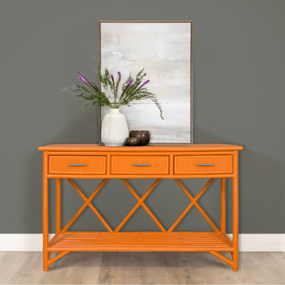 Pencil Rattan 54" Wide Console Table