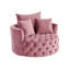 Chaise d'appoint Zunyas avec pivot, velours rose-2095348842