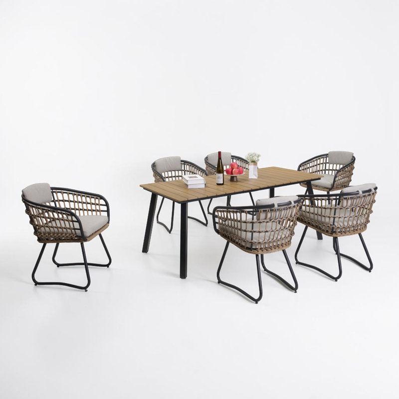 Ashville 7-Piece Outdoor Wicker Dining Set