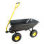 Chariot utilitaire de jardin à 4 roues avec pneus à structure en acier de 10 pouces - Noir-121615302