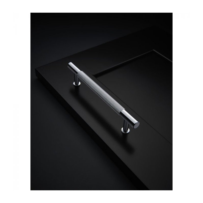 Beliza Knurled Bar Pull, Polished Chrome, 6 5/16"