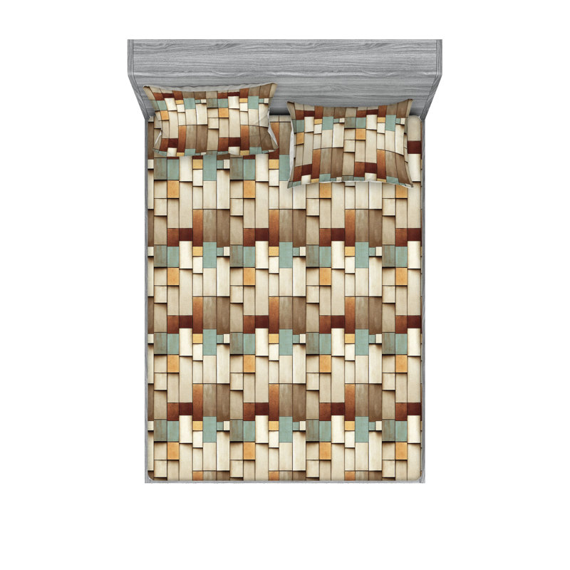 Ensemble de taies décoratives Ambesonne, Ensemble de draps pour grand lit avec 2 taies d'or