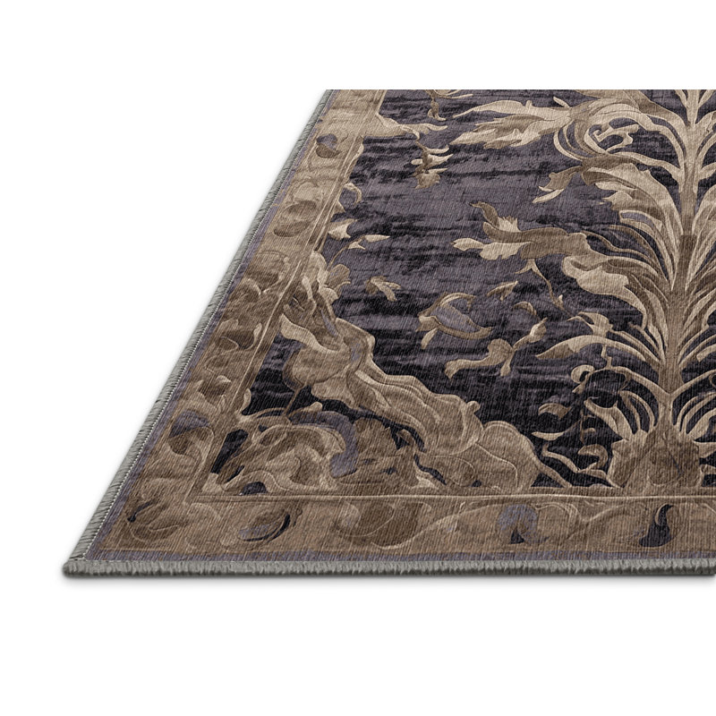 Tapis gris lavable à la machine, Rectangle 6 pi x 9 pi