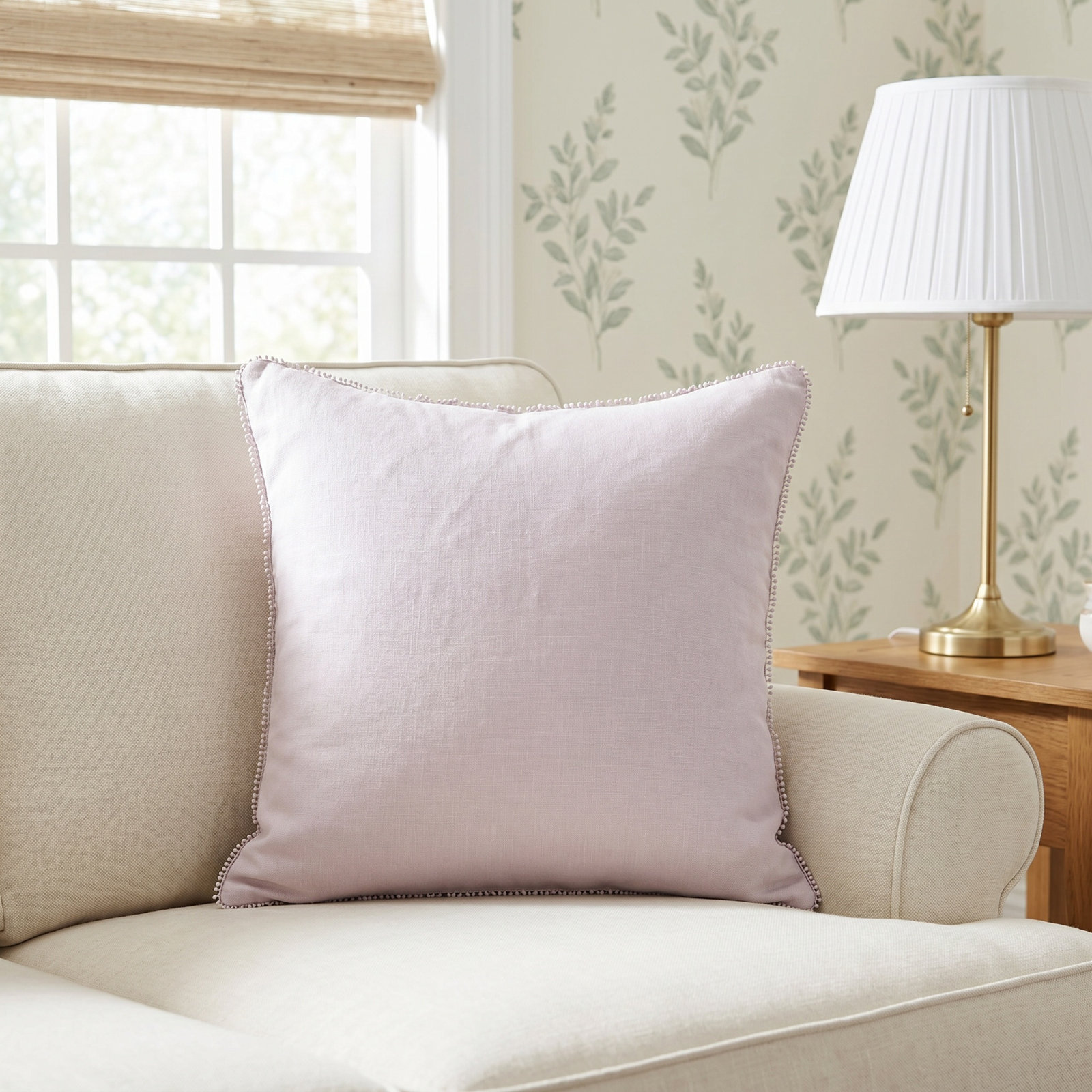Garter 20" x 20" Linen Throw Pillow, Lavender