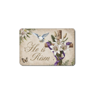 Tapis de bain He is Risen Cross, 36 po x 24 po