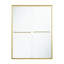Porte de douche coulissante encadrée de 127 à 137 cm (L) x 183 cm (H) avec verre trempé transparent de 6 mm et double poignée, fini or brossé-131458319