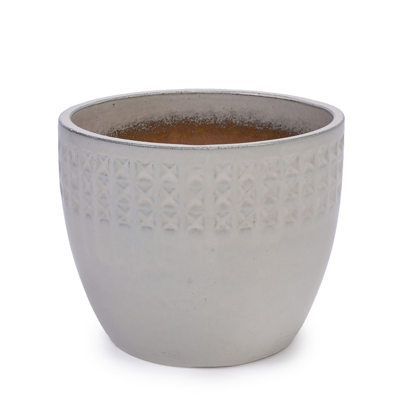 High quality ceramic flowerpot, Ancient White
