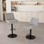 Tabourets de bar pivotants à hauteur réglable (35,03 à 43,7 pouces), dossier et tissu tricoté doux - idéal pour îlot de cuisine, comptoir de bar, salle à manger (ensemble de 2)-1666088859