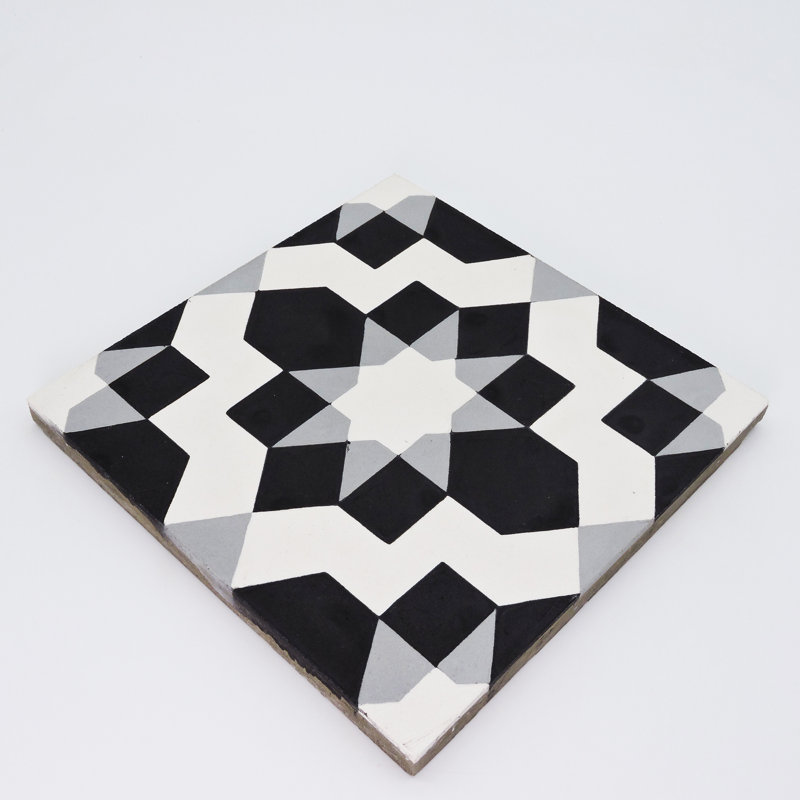 Affos 8 in. x 8 in. Tile, Black/Gray/White