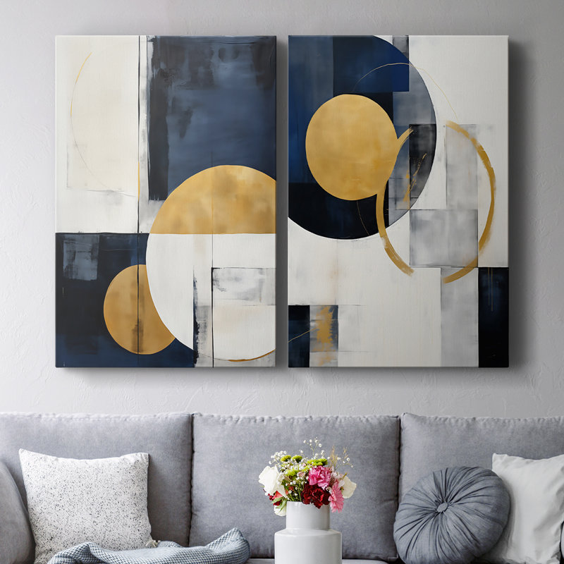 ABSTRACT Series DLI - Toile tendue avec châssis de qualité supérieure - Prêt à être accroché
