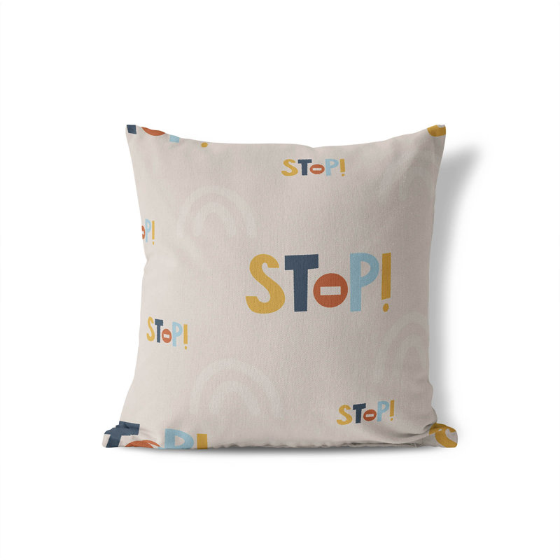 Coussin Stop, Taupe, H 20 po x l 20 po
