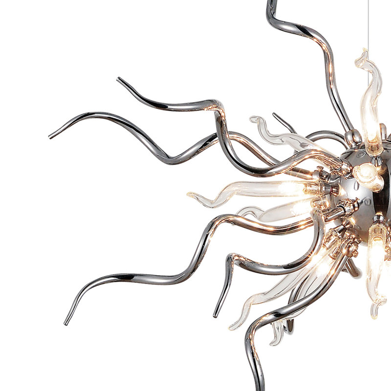 Lustre 15 lumières Finnley - finition chromée, lumière moderne pour le salon ou la salle à manger