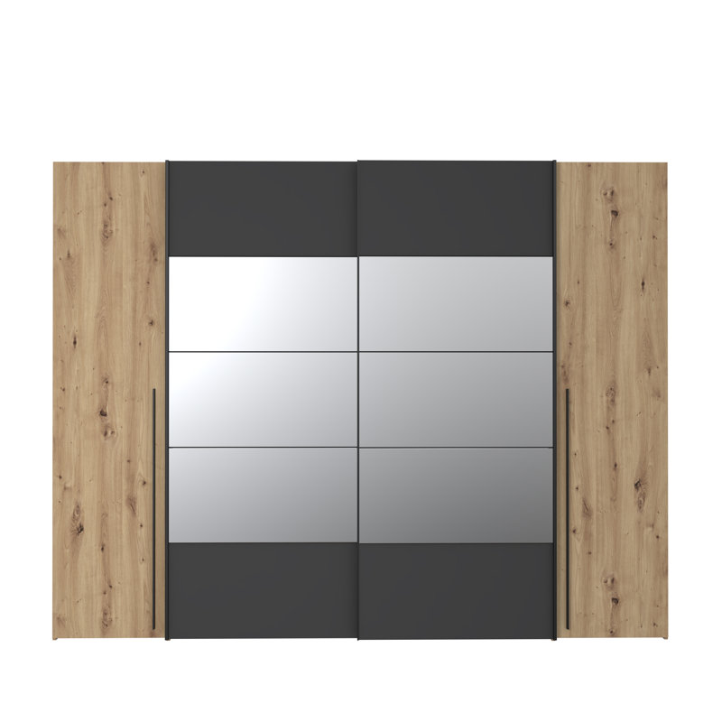Koran No Wardrobe, 210.5cm H x 270.3cm W x 61.2cm D, Artisan Oak/Black