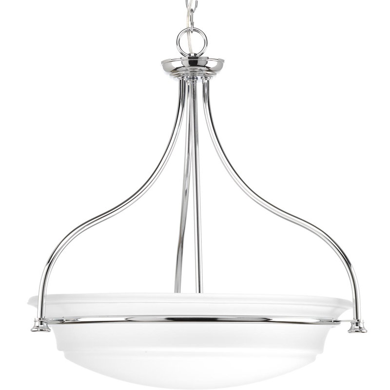 Luminaire suspendu bol 3 lumières unique Perot, Chrome poli