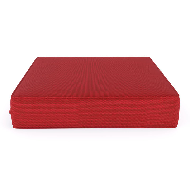 Sunbrella® Outdoor Ottoman Cushion, Canvas Jockey Red Sunbrella® Canvas, 3.5" H x 23.5" W x 20.5" D