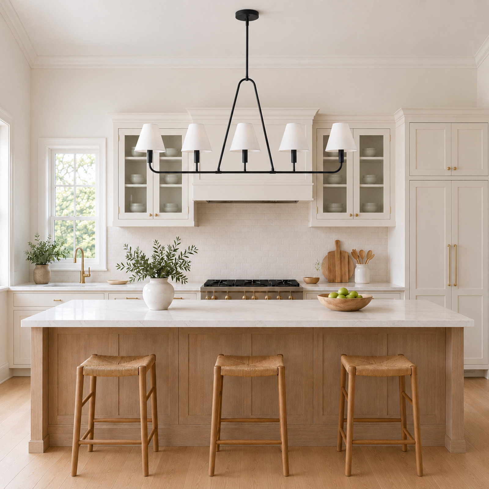 Iron 5-Light Chandelier, Matte Black